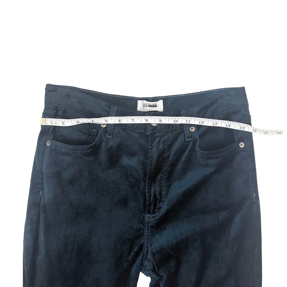 AGOLDE Nico Velvet Bootcut Jeans Blue Stretch Women’s 28